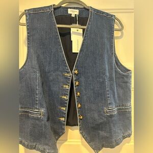 Women's Blue Denim Vest XL by Anniewear